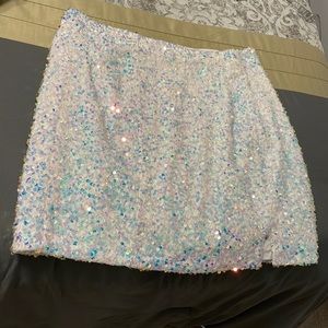 Iridescent sequin skirt